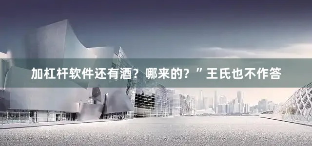 加杠杆软件还有酒？哪来的？”王氏也不作答